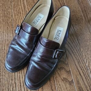 Enzo Angiolini Women's Brown Loafers With Buckle
